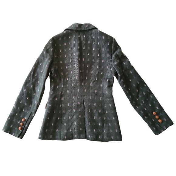 ANTHROPOLOGIE MADCHEN Green Floral Geometric Print Button Blazer Size XS - Picture 9 of 9